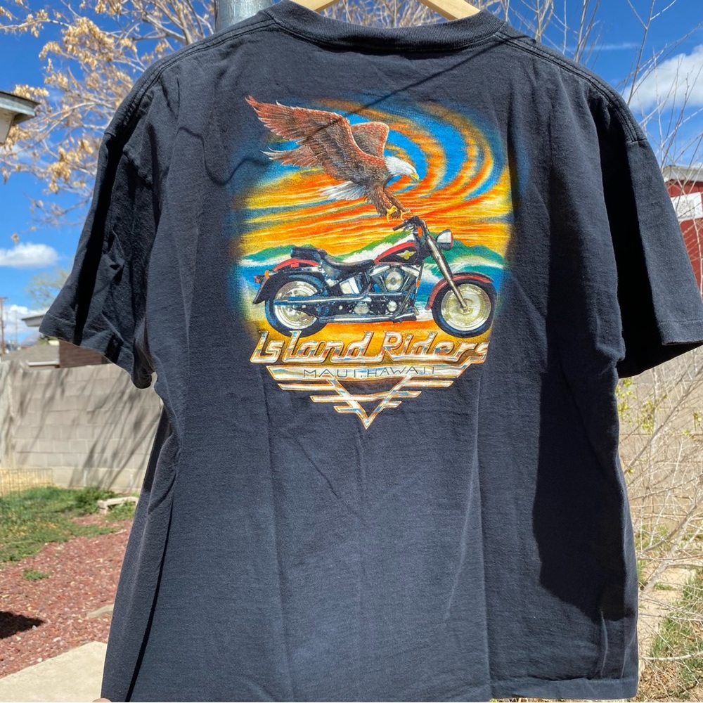 Vintage biker shirt put your ass on some class motorcycle tee XL Maui Hawaii